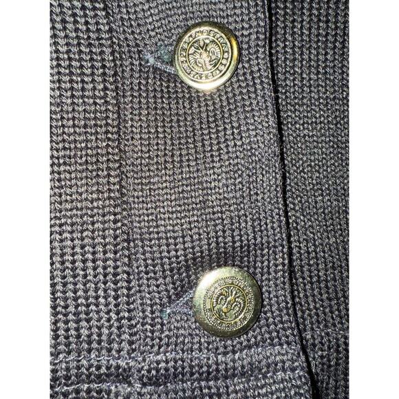 2/$35 Vintage Academia Old Money Custom 100% Wool Navy cardigan Womens Medium - Picture 3 of 9